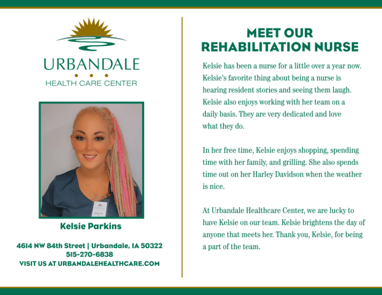 Urbandale_Meet our Rehabilitation Nurse_Kelsie Parkins_v1